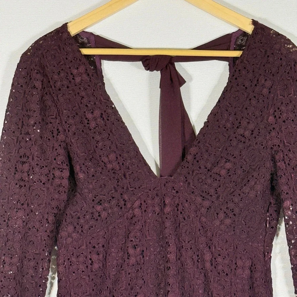 NEW Free‎ People Sz 2 Honey Honey Lace Mini Dress Purple Womens Victorian Party